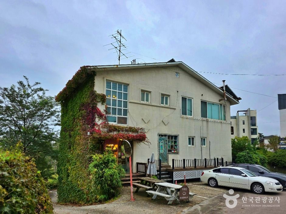 Bohemian Pakichu Coffee, an iconic Gangneung coffee shop covered in ivy