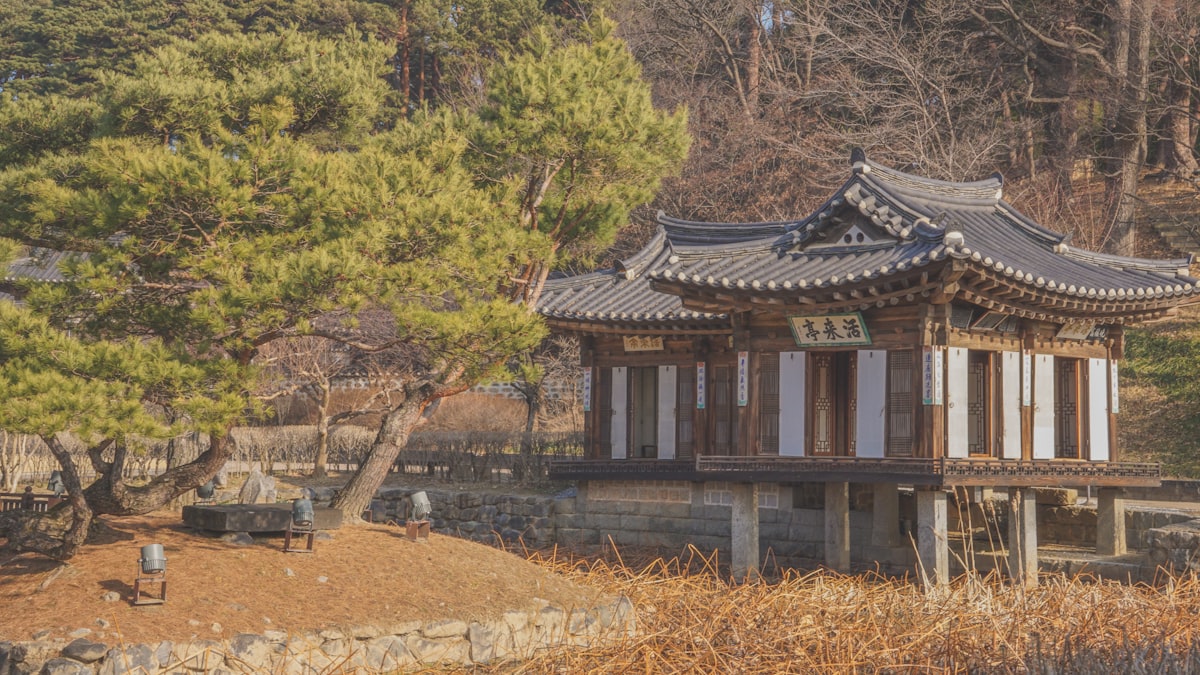 Seongyojang hanok rooftops and eaves